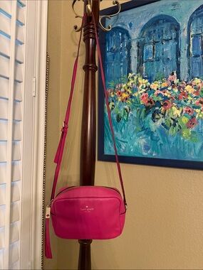 kate spade Bright Pink Pebbled Leather Crossbody